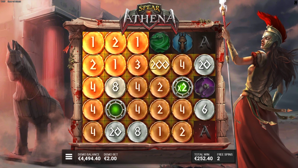 Spear of Athena - Reveal and Collect Feature in Free Spins